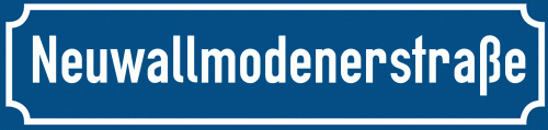 Straßenschild Neuwallmodenerstraße zum kostenlosen Download