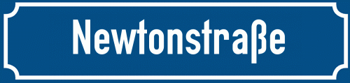Straßenschild Newtonstraße