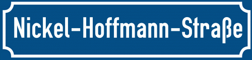Straßenschild Nickel-Hoffmann-Straße