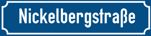 Straßenschild Nickelbergstraße