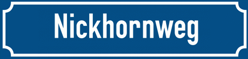 Straßenschild Nickhornweg