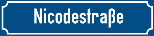 Straßenschild Nicodestraße zum kostenlosen Download