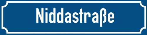 Straßenschild Niddastraße zum kostenlosen Download