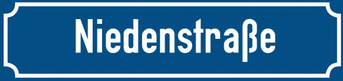 Straßenschild Niedenstraße