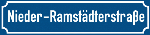 Straßenschild Nieder-Ramstädterstraße