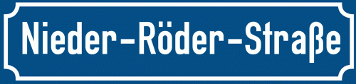 Straßenschild Nieder-Röder-Straße