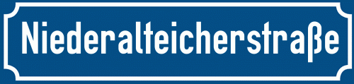Straßenschild Niederalteicherstraße