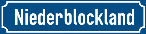 Straßenschild Niederblockland zum kostenlosen Download