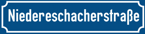 Straßenschild Niedereschacherstraße zum kostenlosen Download