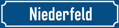 Straßenschild Niederfeld