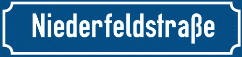 Straßenschild Niederfeldstraße zum kostenlosen Download