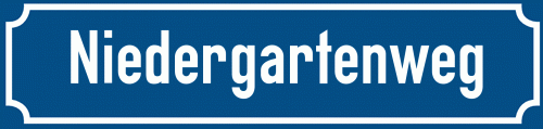 Straßenschild Niedergartenweg