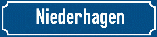 Straßenschild Niederhagen