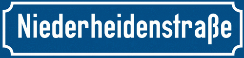 Straßenschild Niederheidenstraße
