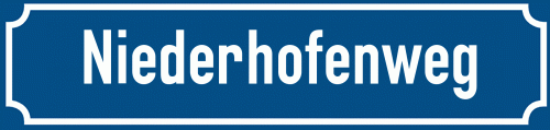 Straßenschild Niederhofenweg zum kostenlosen Download