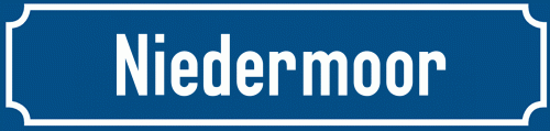 Straßenschild Niedermoor