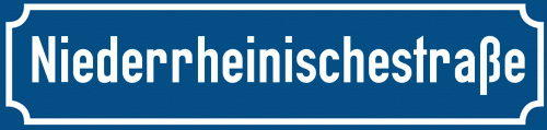 Straßenschild Niederrheinischestraße