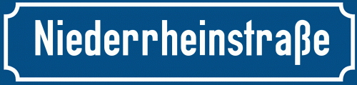 Straßenschild Niederrheinstraße