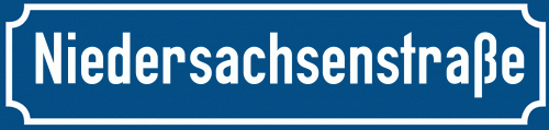 Straßenschild Niedersachsenstraße zum kostenlosen Download