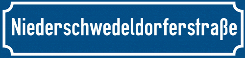 Straßenschild Niederschwedeldorferstraße zum kostenlosen Download