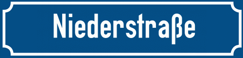 Straßenschild Niederstraße