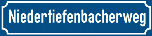 Straßenschild Niedertiefenbacherweg zum kostenlosen Download