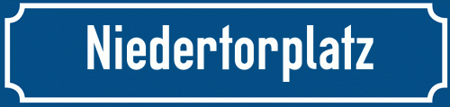 Straßenschild Niedertorplatz zum kostenlosen Download