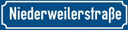 Straßenschild Niederweilerstraße
