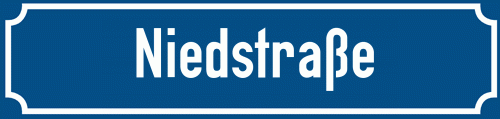 Straßenschild Niedstraße