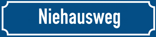 Straßenschild Niehausweg