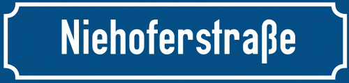 Straßenschild Niehoferstraße zum kostenlosen Download