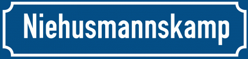 Straßenschild Niehusmannskamp