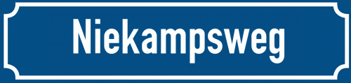 Straßenschild Niekampsweg