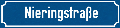 Straßenschild Nieringstraße