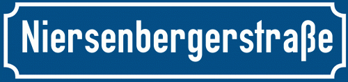Straßenschild Niersenbergerstraße zum kostenlosen Download