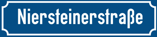 Straßenschild Niersteinerstraße zum kostenlosen Download