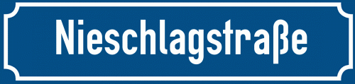 Straßenschild Nieschlagstraße zum kostenlosen Download