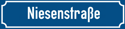 Straßenschild Niesenstraße