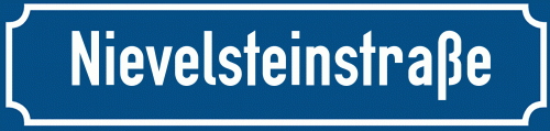 Straßenschild Nievelsteinstraße zum kostenlosen Download