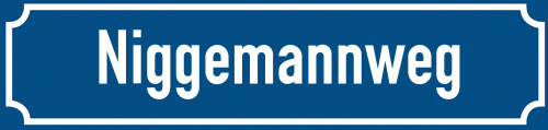 Straßenschild Niggemannweg zum kostenlosen Download