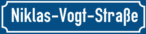 Straßenschild Niklas-Vogt-Straße