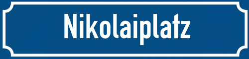 Straßenschild Nikolaiplatz zum kostenlosen Download