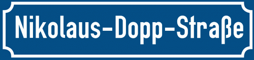 Straßenschild Nikolaus-Dopp-Straße