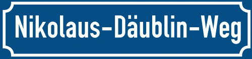 Straßenschild Nikolaus-Däublin-Weg