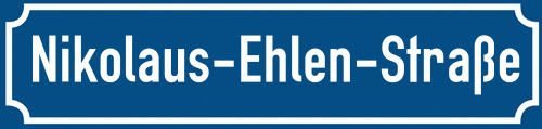 Straßenschild Nikolaus-Ehlen-Straße
