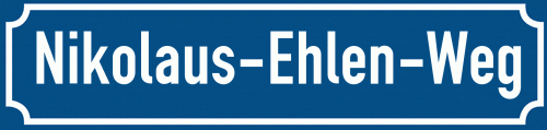 Straßenschild Nikolaus-Ehlen-Weg zum kostenlosen Download
