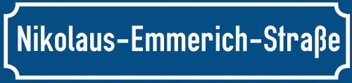 Straßenschild Nikolaus-Emmerich-Straße