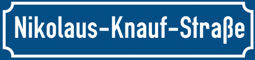 Straßenschild Nikolaus-Knauf-Straße