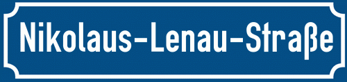 Straßenschild Nikolaus-Lenau-Straße zum kostenlosen Download