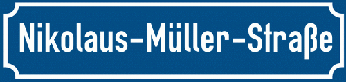 Straßenschild Nikolaus-Müller-Straße